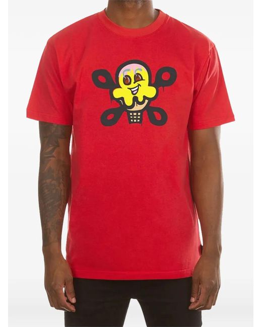 ICECREAM Red Graphic-Print Short-Sleeve T-Shirt for men