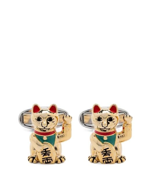 Paul Smith Metallic Lucky Cat Cufflinks for men