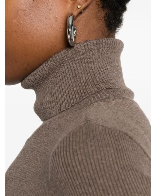 Ralph Lauren Ribbed Turtleneck Sweater Brown