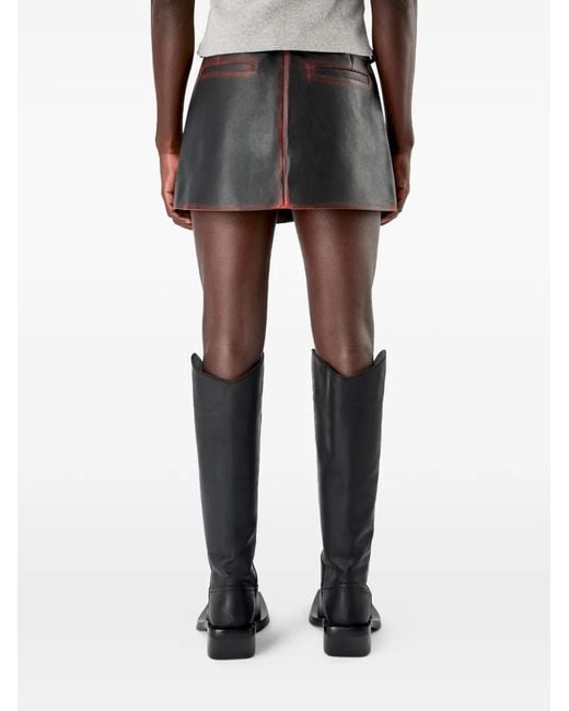 CAMPERLAB Black Zip Fastening Leather Skirt