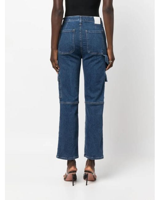 Jonathan Simkhai Blue High-Rise Cropped-Leg Jeans