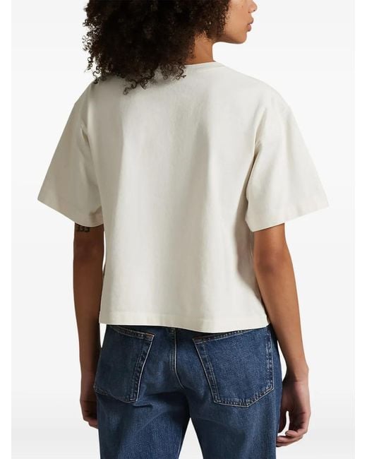 Polo Ralph Lauren White Flag-Embroidered T-Shirt