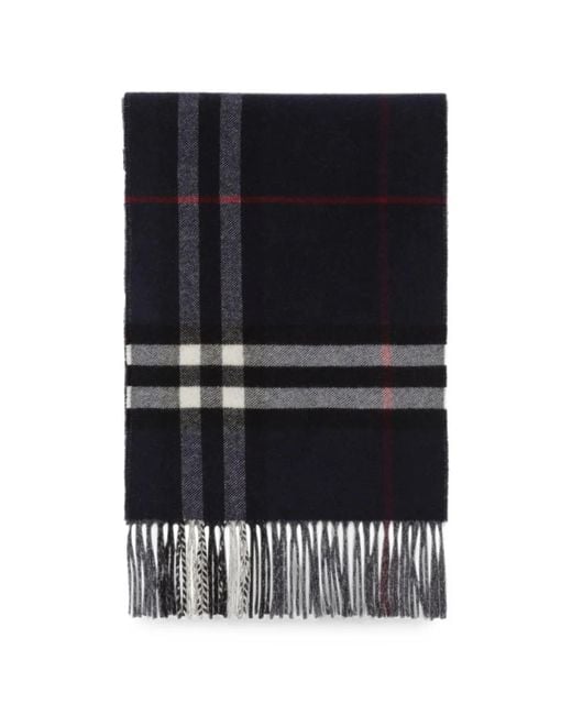 Burberry Black Reversible Check Cashmere Scarf
