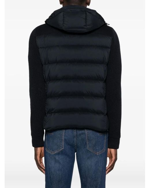 Moorer Black Zipped Padded Jacket for men