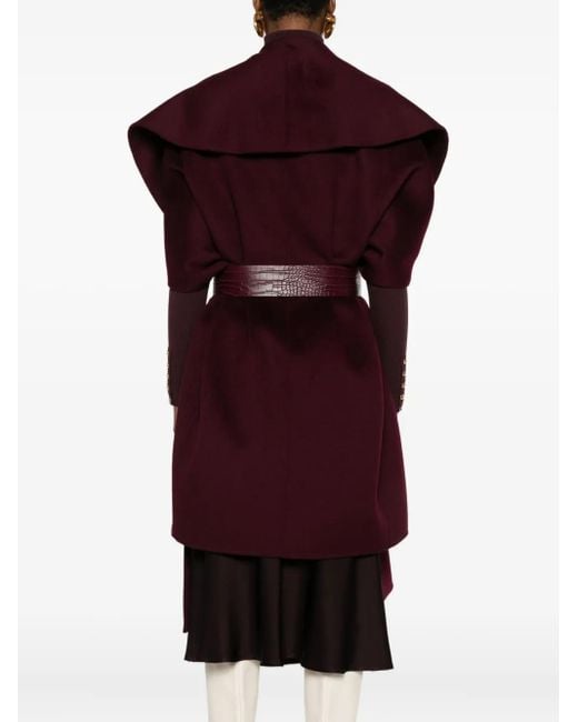 Belted wool cape Elisabetta Franchi de color Red
