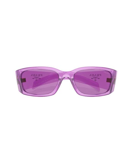 Prada Purple Prada Pr A14s Oval Frame Sunglasses