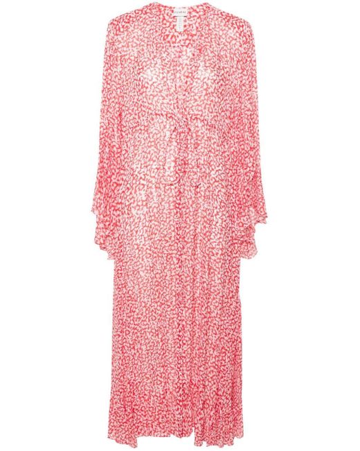 Evarae Pink Arna Floral-print Maxi Kaftan Dress