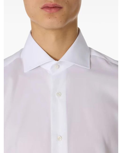 Barba Napoli White Cotton Shirt for men