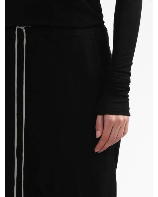 Rick Owens Black Drop-Crotch Cropped Trousers