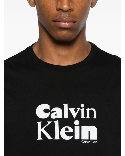 Calvin Klein Black Logo-Print T-Shirt for men