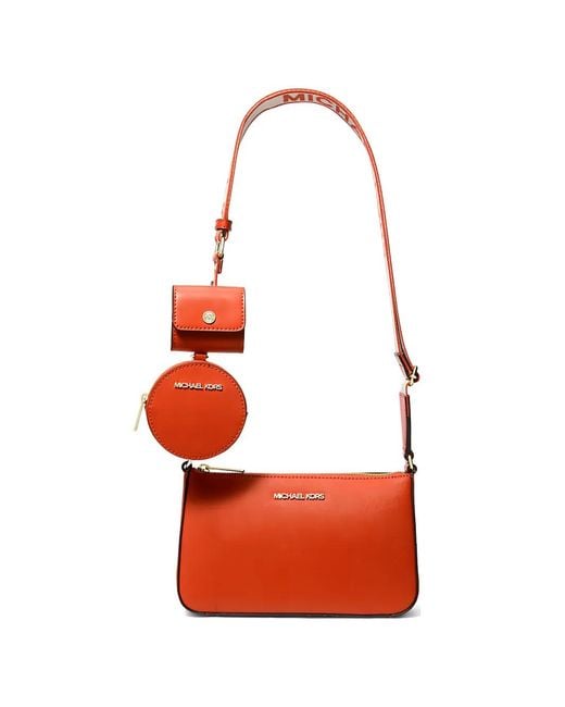Michael Kors Red Jet Set Crossbody Bag With Airpods Pro Case