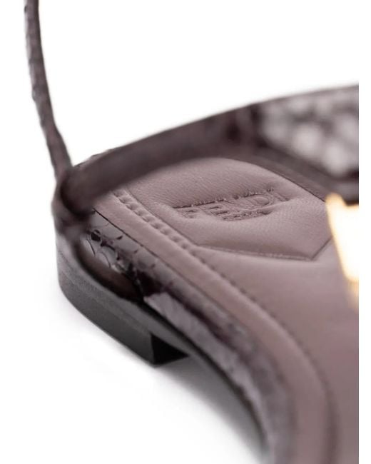 Sandali Con Suola Piatta Ffold di Fendi in Brown
