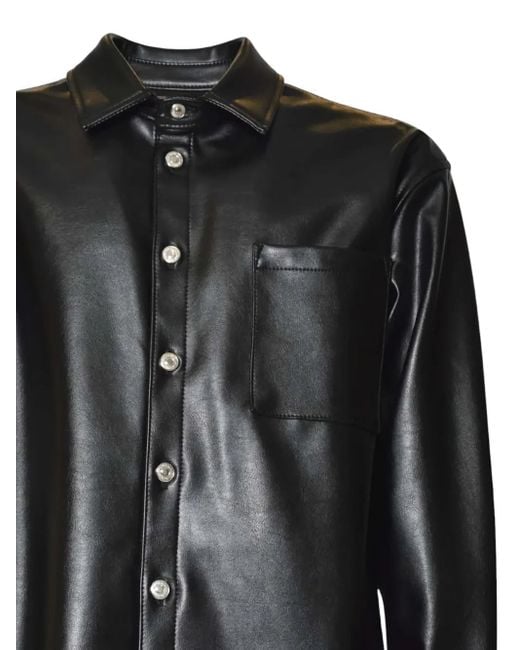 MSGM Black Buttoned Pocket-Detail Shirt for men