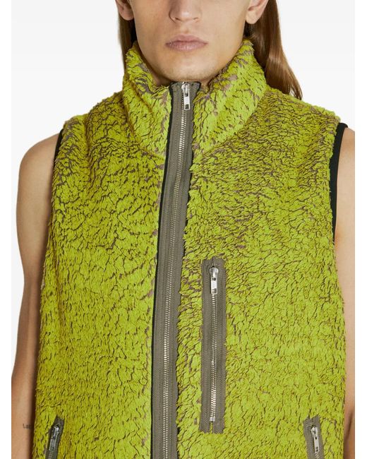 Song For The Mute Yellow Faux-Fur Gilet for men