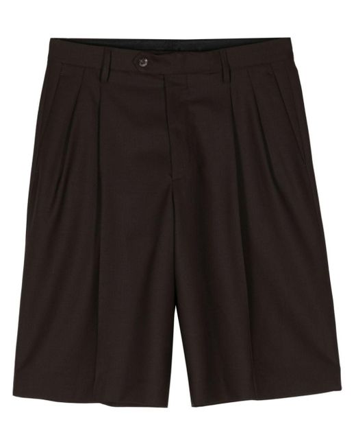 Lardini Black Mid-rise Tailored Shorts for men