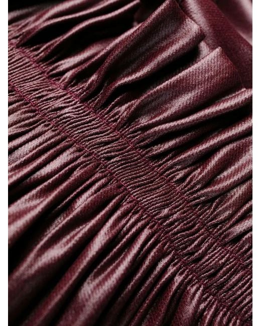 Stella McCartney Purple Draped-Sleeve Midi Dress