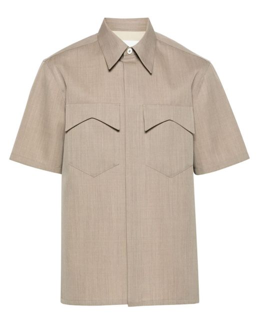 Jil Sander Natural Short-sleeve Wool Shirt for men