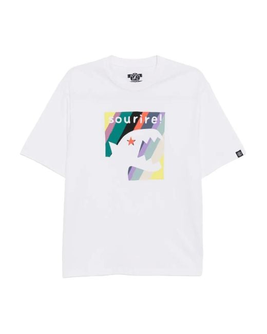 SPORT b. by agnès b. White Dino-Print T-Shirt for men