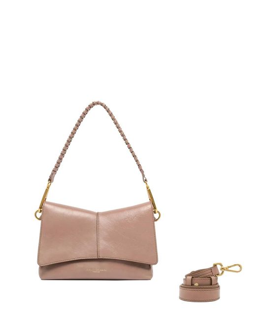 Gianni Chiarini Pink Diva Braided Strap Leather Shoulder Bag