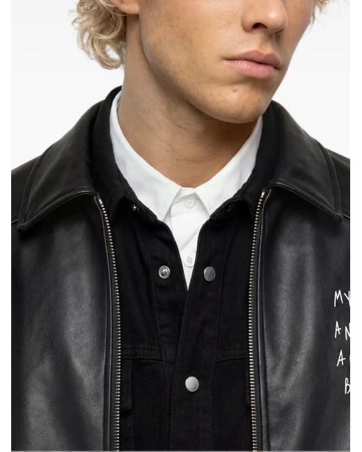 Karl Lagerfeld Black X Pietro Terzini Faux-Leather Jacket for men