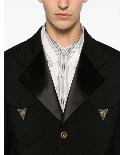 Versace Stretch Wollen Blazer in het Black voor heren