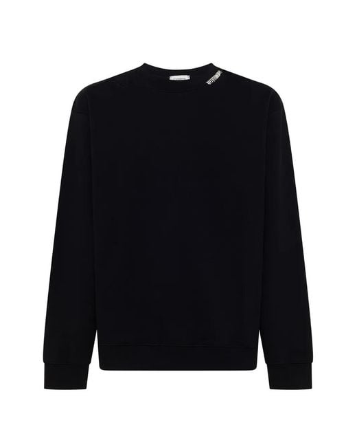 Laneus Black Stitch Detail Sweatshirt for men