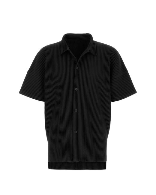 Homme Plissé Issey Miyake Black Monthly Colors May Plissé-Effect Short-Sleeve Shirt for men