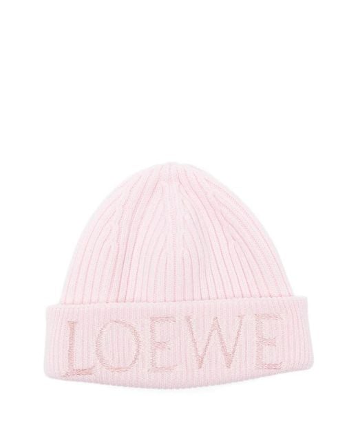Loewe Pink Logo-Detail Beanie
