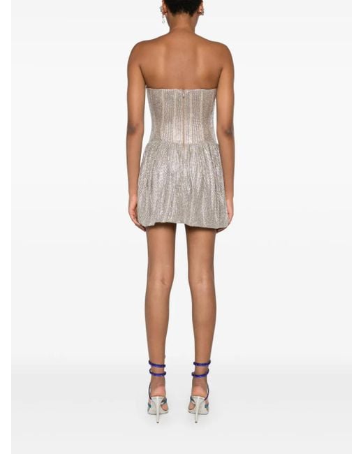 GIUSEPPE DI MORABITO White Crystal-Embellished Bustier Mini Dress