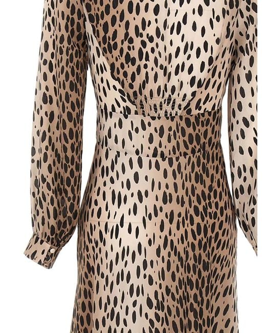 Rixo Natural Robe Emory À Imprimé Léopard