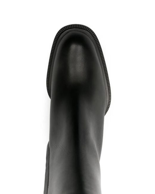 McQueen Black Classic Leather Ankle Boots For for men