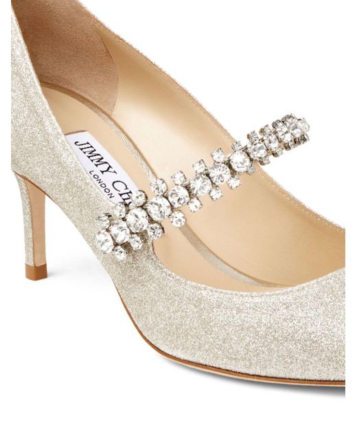 Jimmy Choo Natural Bing Pumps With Glitter 65Mm