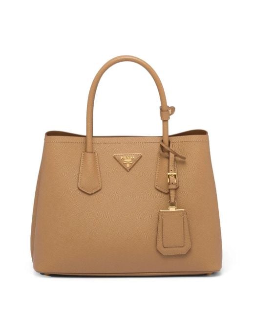 Prada Natural Double Saffiano Tote Bag