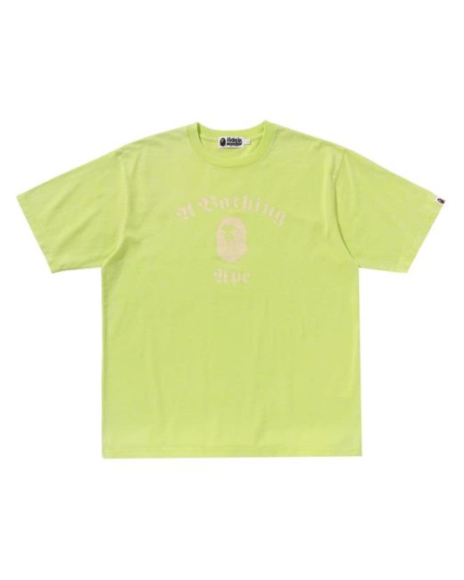 A Bathing Ape T-Shirt mit Logo-Print in Yellow für Herren