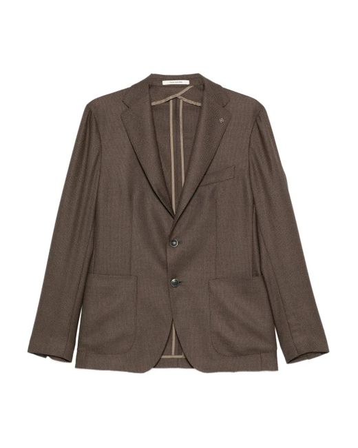 Blazer Con Bolsillos De Parche Tagliatore de hombre de color Brown