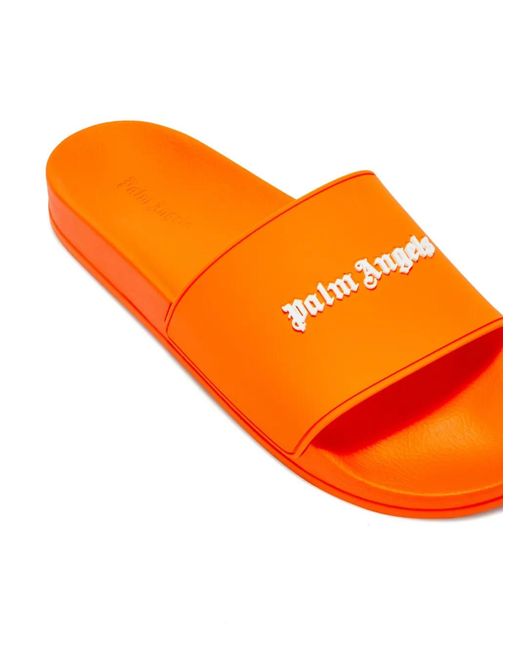 Palm Angels Orange Claquettes À Logo Embossé for men