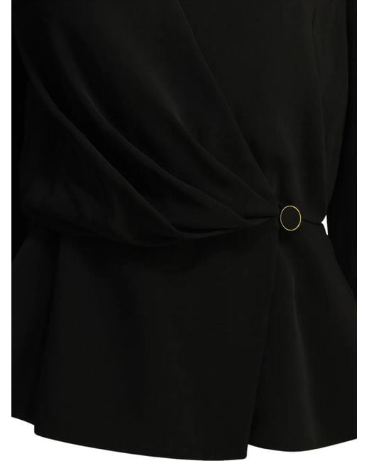 Chloé Black Haut Péplum À Design Drapé