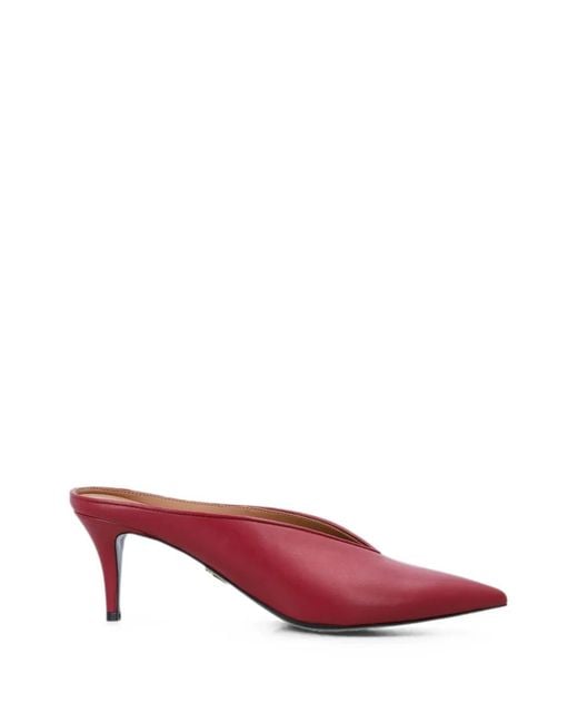 Stella McCartney Pink Pointed-Toe V-Cut Heeled Mules
