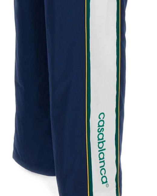 Casablanca Blue Logo-Patch Side-Stripe Track Pants for men