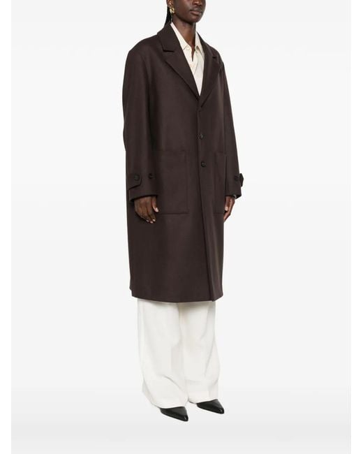 Barena Brown Button-Up Notched-Lapels Coat