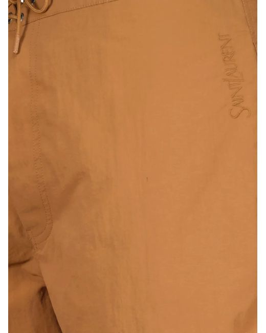 Saint Laurent Natural Drawstring Swim Shorts for men