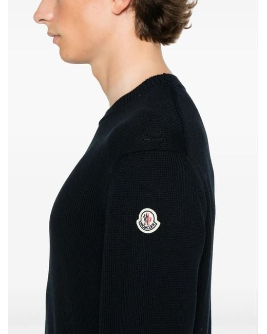 Pull À Patch Logo Moncler pour homme en coloris Black