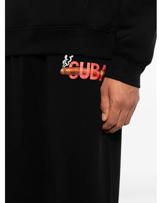 Melt Black Graphic-Print Track Pants for men