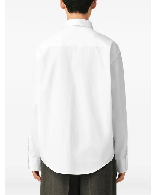 AMI White Boxy Cotton Shirt With Ami De Coeur for men