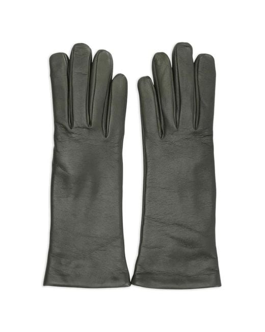 Restelli Black Leather Gloves