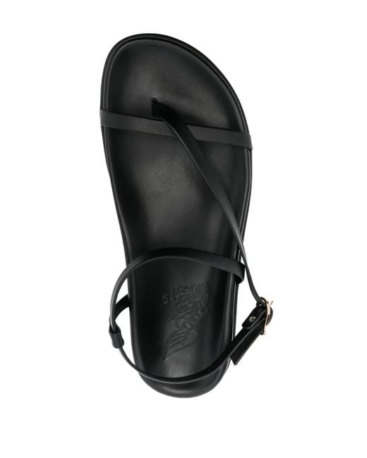 Ancient Greek Sandals Black Aimilia Leather Sandals