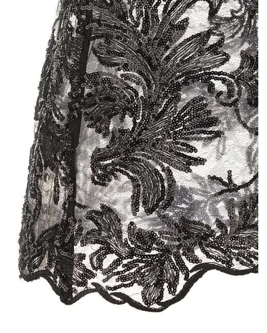 Le twins Black Sequin Appliqué Alba Top