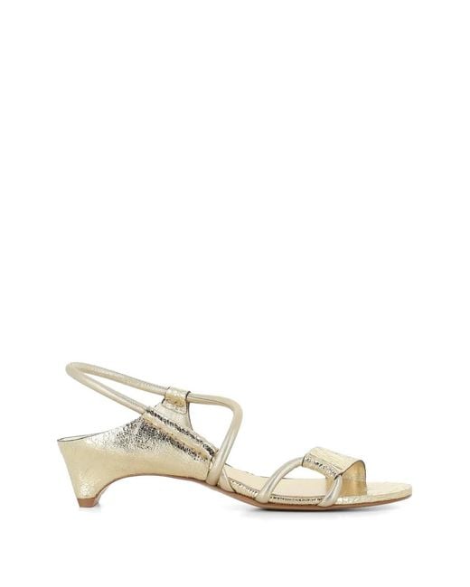 Roberto Del Carlo Natural Crackled Strap Sandals
