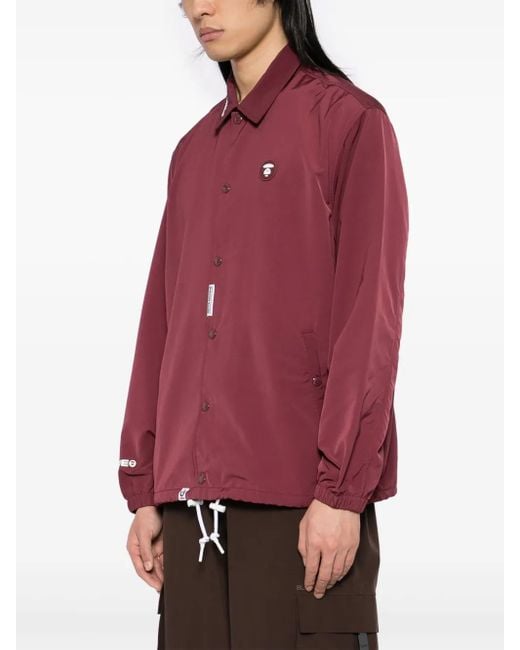 Aape By A Bathing Ape Red Moonface Logo Coach Jacket for men