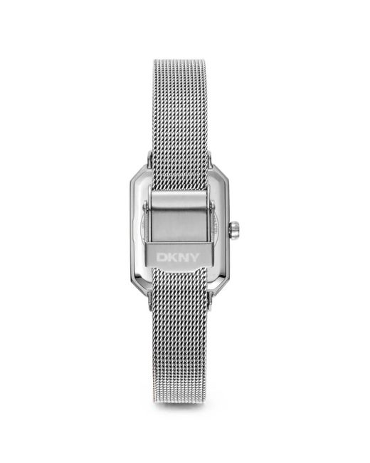 DKNY Pink Rectangular-Case Mesh-Bracelet 22Mm Watch
